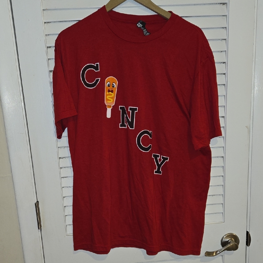 NWOT Red Cincy Cyclones Corn Dog Graphic T-Shirt